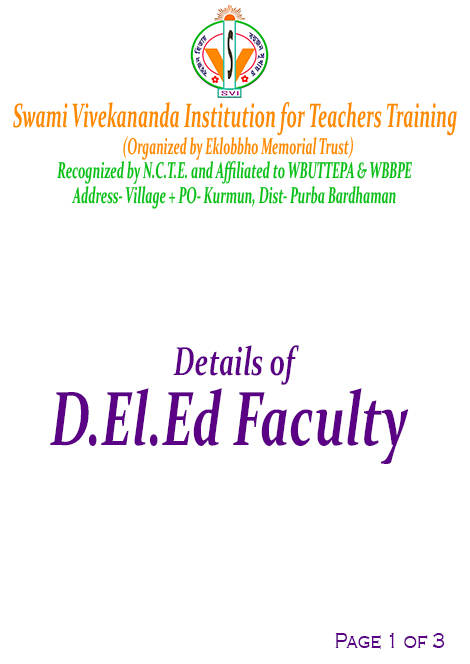 D.El.Ed Faculty List